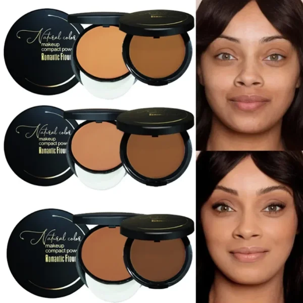 Poudre bronzante foncée 6 couleurs, fond de teint pour peau foncée, ananti-cernes, contrôle du sébum, illumine le visage, crée un effet 3D, met en valeur les ombres à paupières.