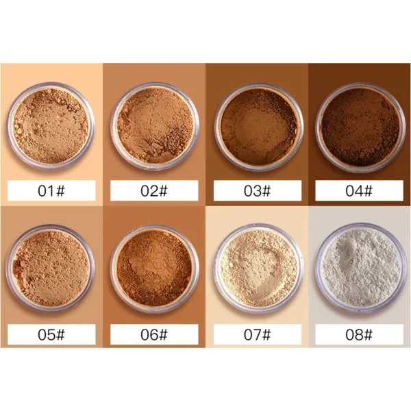 Poudre libre fixatrice de maquillage, correcteur de teint mat, contrôle du sébum, longue tenue, poudre bronzante de finition, contouring pour peaux noires et foncées - Image 3