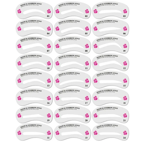 Ensemble de 3 pochoirs à sourcils réutilisables, guide de dessin pour sourcils, style, mise en forme, toilettage, modèle de carte, kit de maquillage facile – Image 2