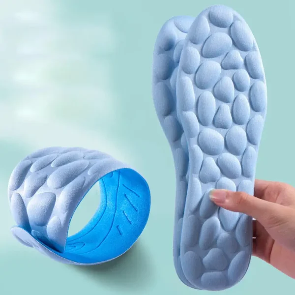 Semelles de sport 4D pour hommes et femmes Semelles de course désodorisantes, douces et respirantes Semelles de massage des pieds - Image 4