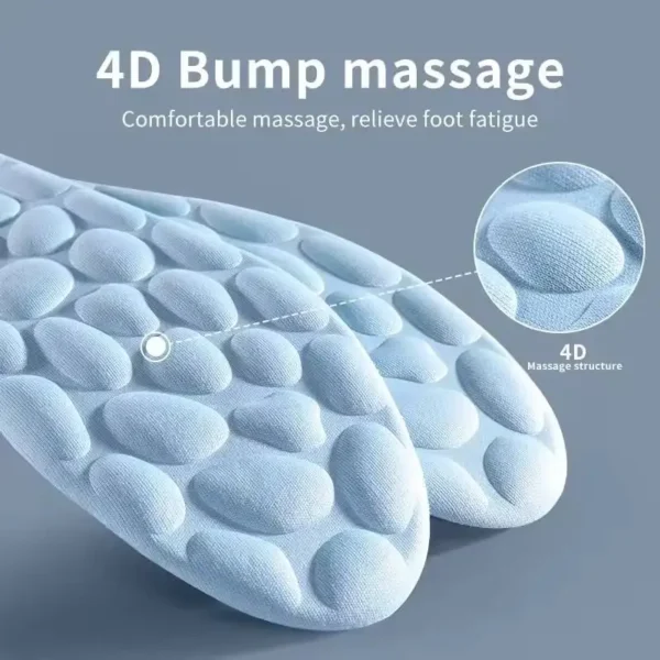 Semelles de sport 4D pour hommes et femmes Semelles de course désodorisantes, douces et respirantes Semelles de massage des pieds - Image 5