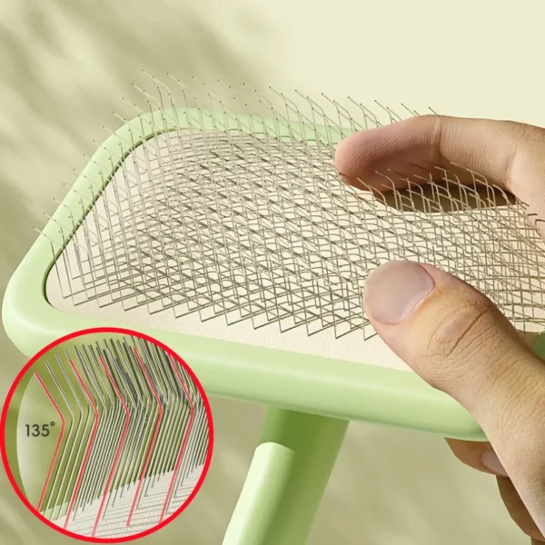 Brosse pour chien, brosse de massage pour chat, peigne en acier inoxydable pour le nettoyage des poils de chien, brosses à poignée confortable, toilettage pour animaux de compagnie