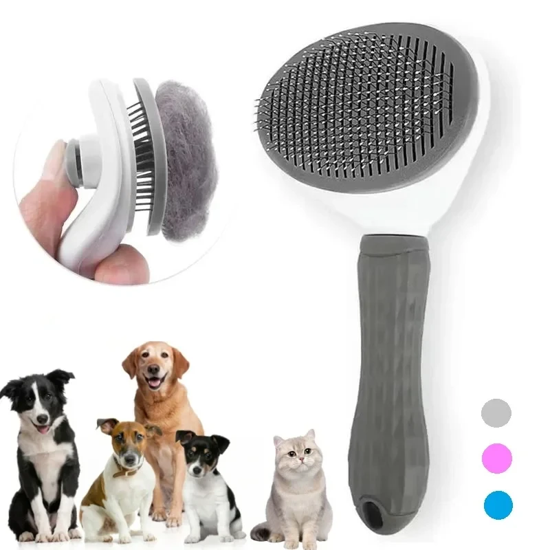 Brosse pour chien et chat, peigne autonettoyant, brosse démêlante pour chiens et chats, outils de toilettage, peigne démêlant, accessoires pour chiens