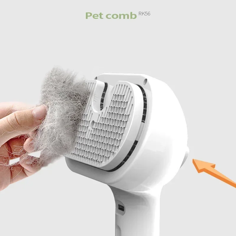Peigne de toilettage pour animaux de compagnie amélioré, brosse à vapeur flottante pour épilation et nettoyage des poils, accessoire pour chiens et chats – Image 3