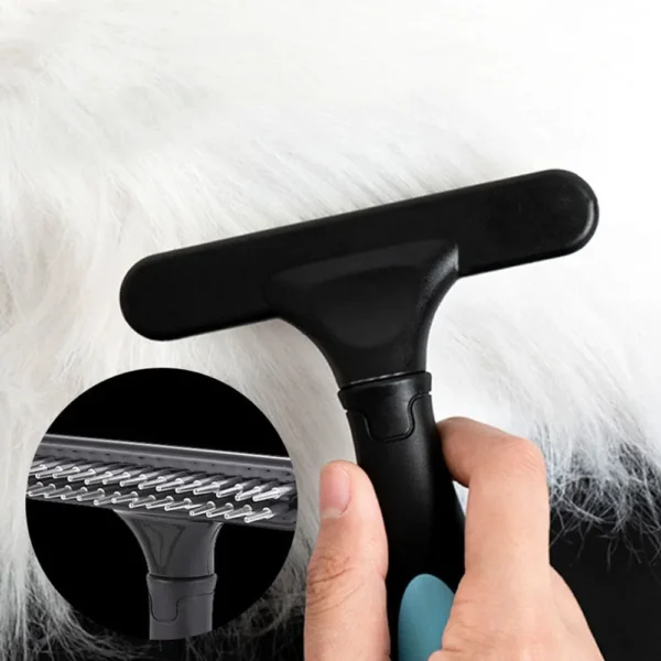 Râteau pour chien, peigne, brosse démêlante et démêlante, râteau pour sous-poils pour chiens, poils courts et longs, brosse pour chat avec double rangée de picots – Image 3