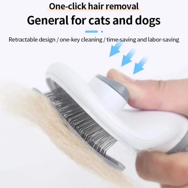 Brosse à poils de chat pour animaux de compagnie, peigne pour chien, toilettage et soins, brosse pour chat, peigne en acier inoxydable pour poils longs, nettoyage de chien, accessoires pour animaux de compagnie, chats et chiens – Image 3