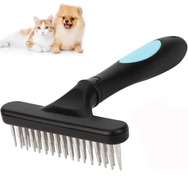 Râteau pour chien, peigne, brosse démêlante et démêlante, râteau pour sous-poils pour chiens, poils courts et longs, brosse pour chat avec double rangée de picots