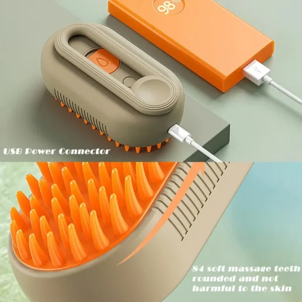 Brosse à vapeur pour chat et chien, pulvérisateur électrique pour massage, outil de toilettage pour animaux de compagnie, perte de poils, sprays électriques 3 en 1, peignes de massage – Image 6