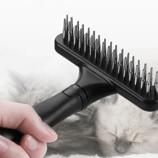 Râteau de toilettage professionnel pour chiens et chats à poils longs, brosse pour sous-poils, pour éliminer les poils emmêlés et lâches, produits pour animaux de compagnie – Image 4