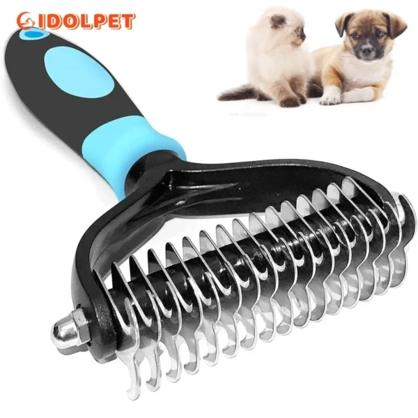 Brosse professionnelle pour démêlage des poils d'animaux, peigne double face pour chiens et chats, râteau, outils de toilettage pour chiots, perte de poils volants
