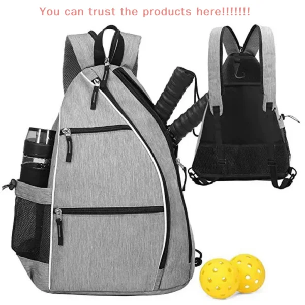 Pickleball Rackets Backpack For Men Women Sports Reversible Pickleball Paddle Bag Tennis Racquetball Badminton Travel Sling Bag – Image 3